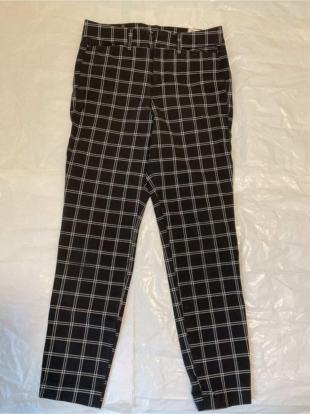 Women’s Size 2 Old Navy High Rise Pixie Pants Plaid Windowpane Grid